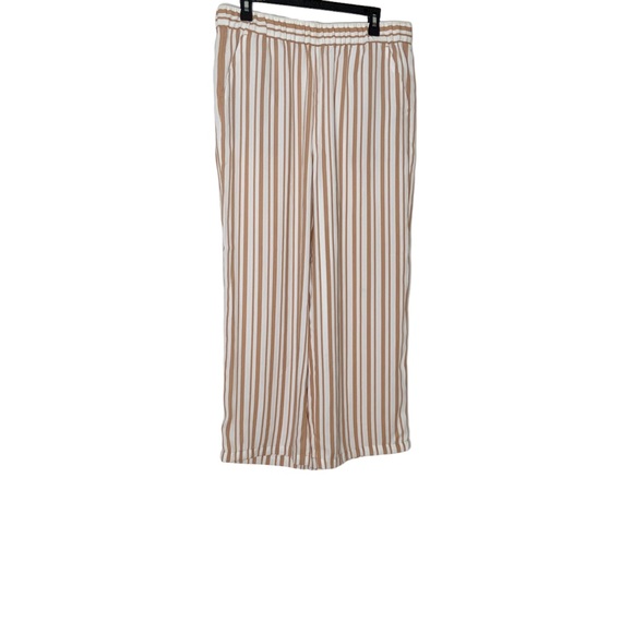 LOFT-Vertical stripes, wide leg pants. Size L - Picture 4 of 6